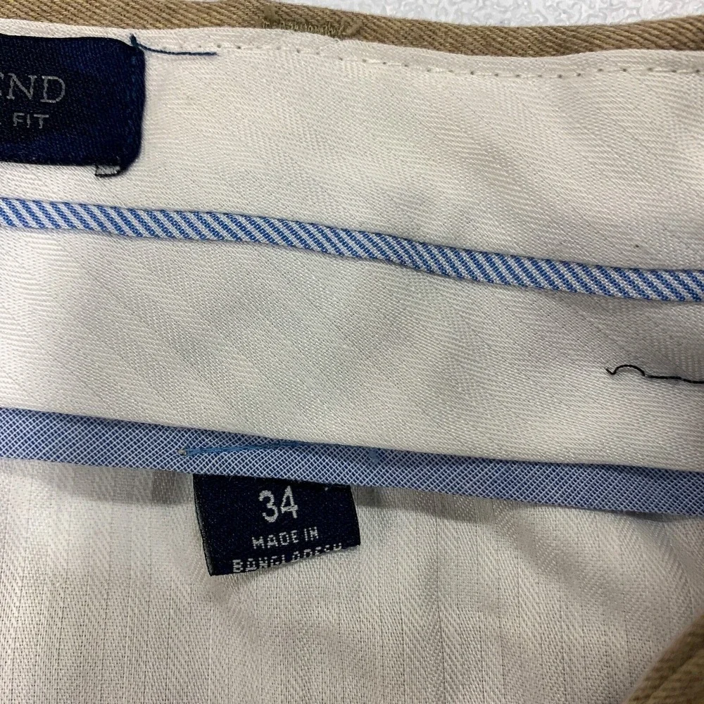 Lands End Pants Mens 34 Tan Traditional‎ Fit Straight Chino Business Casual Work